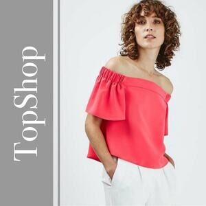 TopShop Pink Off the Shoulder Top